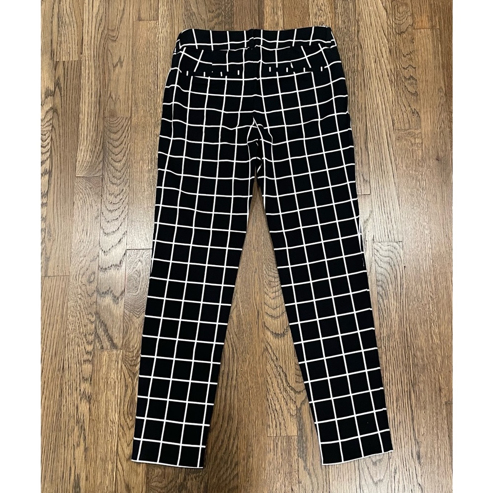 Old Navy Black Checked Pixie Pants 2 Regular New - image 2